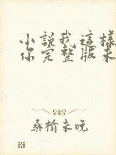 小说我这样爱着你完整版未删减小说