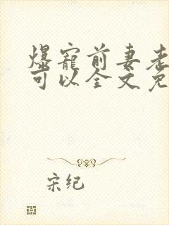 爆宠前妻老公不可以全文免费阅读