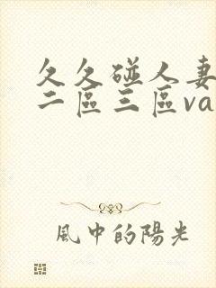 久久碰人妻一区二区三区va