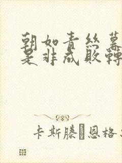 朝如青丝暮成雪是非成败转头空