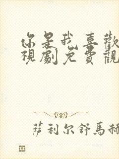 你是我喜欢的电视剧免费观看