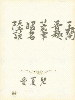 陆昭菱晋王的小说名笔趣阁