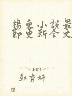 杨东小说最新章节更新全文阅读