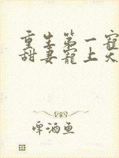 重生第一宠大佬甜妻宠上天