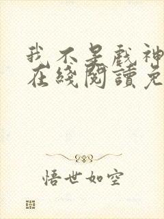 我不是戏神小说在线阅读免费txt封面