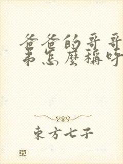 爸爸的哥哥和弟弟怎么称呼