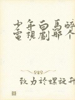 少年白马醉春风电视剧哪个平台播