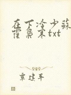 在下冷少苏婉,霍枭寒txt