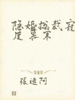 隐婚总裁宠妻无度 慕寒