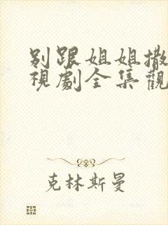 别跟姐姐撒野电视剧全集观看完整版封面