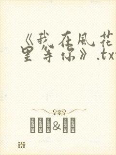 《我在风花雪月里等你》.txt