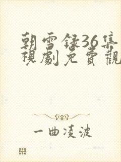 朝雪录36集电视剧免费观看