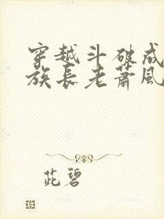 穿越斗破成为萧族长老萧风小说