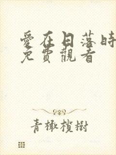 爱在日落时短剧免费观看