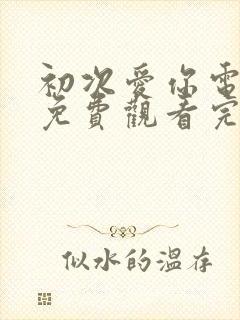 初次爱你电视剧免费观看完整版国语高清