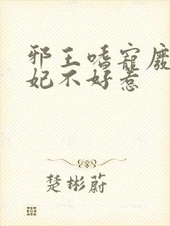 邪王嗜宠废材医妃不好惹