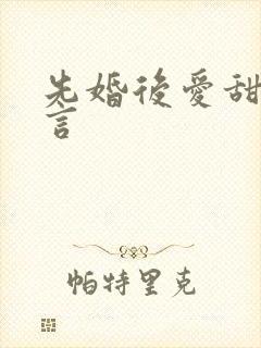 先婚后爱甜宠现言