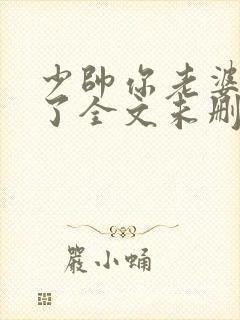 少帅你老婆又跑了全文未删减