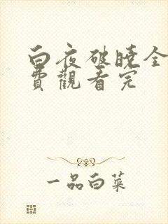 白夜破晓全集免费观看完
