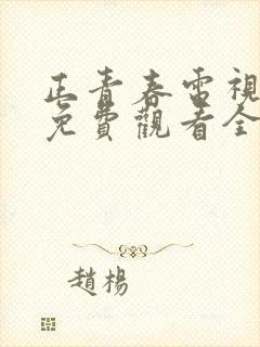 正青春电视剧剧免费观看全集封面