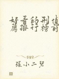 好看的刑侦剧推荐排行榜前十名