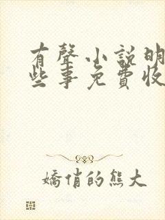 有声小说明朝那些事免费收听