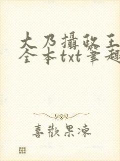 大乃摄政王被开全本txt笔趣阁最新章