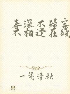 春深不归客清梦不相逢在线阅读免费