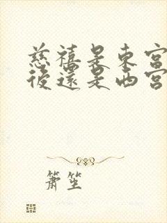 慈禧是东宫皇太后还是西宫皇太后封面