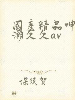 国产精品呻吟高潮久久av