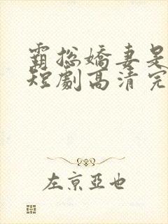 霸总娇妻是大佬短剧高清完整版封面