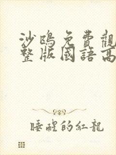 沙鸥免费观看完整版国语高清在线