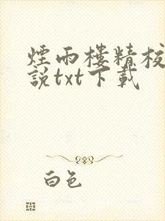 烟雨楼精校版小说txt下载