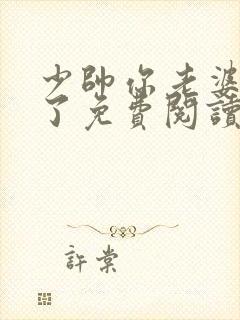 少帅你老婆又跑了免费阅读全