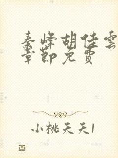 秦峰胡佳云最新章节免费