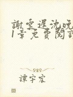 谢云迟沈晚梨21章免费阅读最新章节更