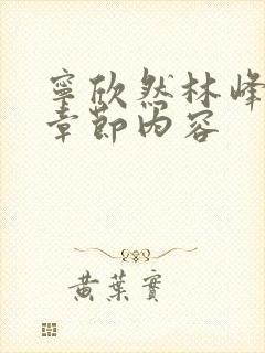 宁欣然林峰超前章节内容