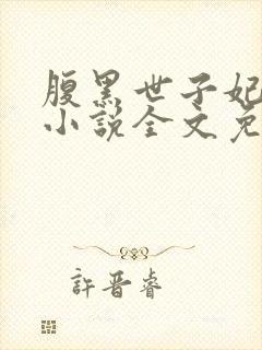 腹黑世子妃日常小说全文免费阅读封面