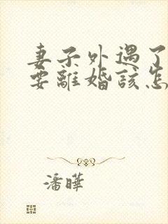 妻子外遇了老公要离婚该怎么挽回