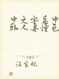 中文字幕中出日韩人妻懂色