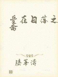 爱在日落之前南乔