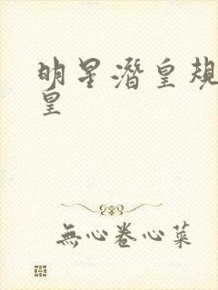 明星潜皇规则之皇