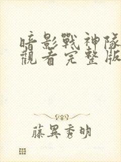 暗影战神队免费观看完整版