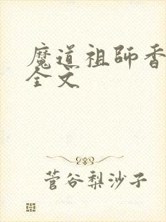 魔道祖师香炉篇全文封面