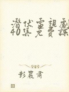 潜伏电视剧全集40集免费谍战