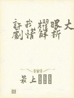 许我耀眼大结局剧情解析