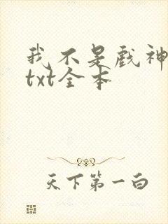 我不是戏神小说txt全本封面