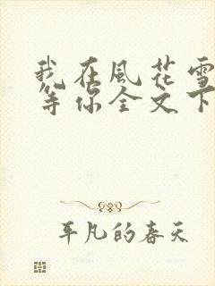 我在风花雪月里等你全文下载txt