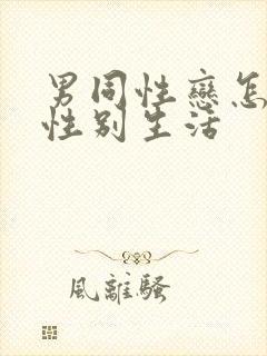 男同性恋怎么过性别生活