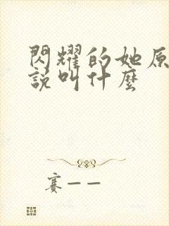 闪耀的她原著小说叫什么